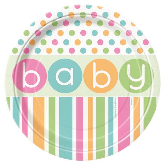 Pastel Baby Shower Dessert Plates Baby Shower Supplies